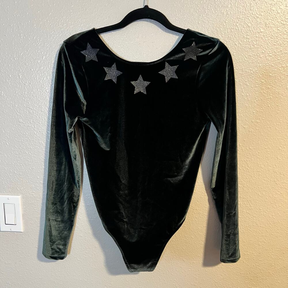 Victoria Sport Velvet Athletic Leotard Size S Stars Gymnastics